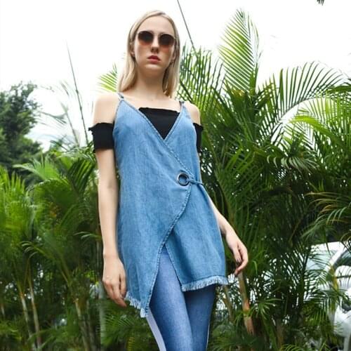 Summer Women Sexy Straps Short Denim Dress Woman Fashion Cotton Slim Streetwear Jean Dresses Female Beach Casual Shirt Sundress