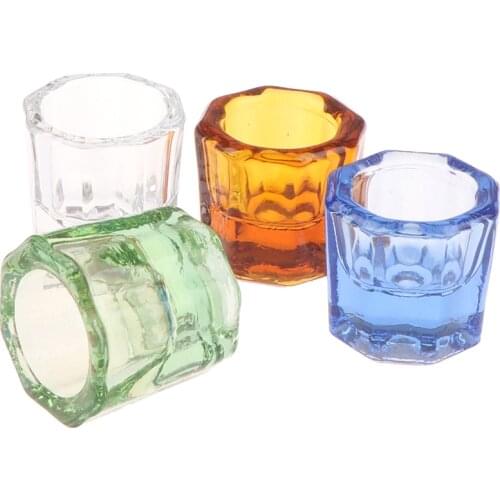 Mini Acrylic Glass Acrylic Nail Art Cup Crystal Jar For Mixing Acrylic Liquid & Acrylic Powder Tiny Dappen Dish Octagon Tumber