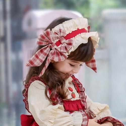 Fashion Baby Girl Kawaii Accessories Lolita for Hair Headbands for Girls Patchwork Plaid Hairband For Girls Bow Elastic Headband