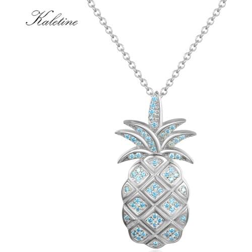 KALETINE Fashion Necklaces for Women 2018 Statement Pineapple 925 Sterling Silver Jewelry Choker Necklace Friendship Necklaces