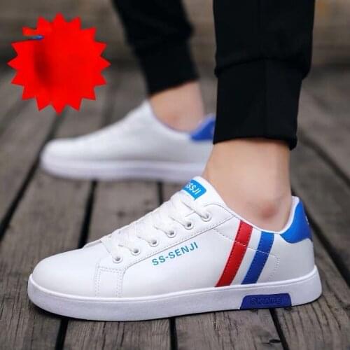 Mens Fashion Trend Sports Breathable Comfortable All-match Board Shoes Korean Trend New Mens White Shoes