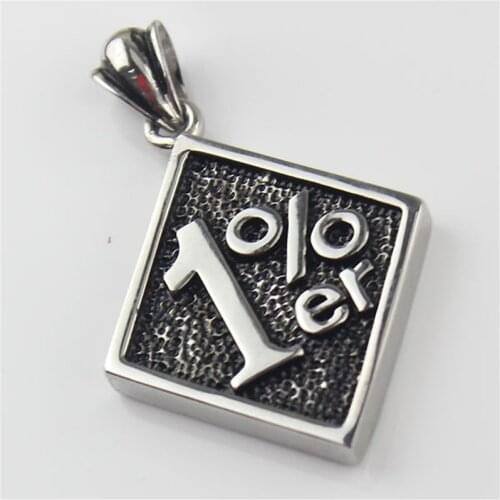 Men Silver color 316L Stainless Steel 1%ER Motorcycle Club Biker Pendant Mens Jewelry