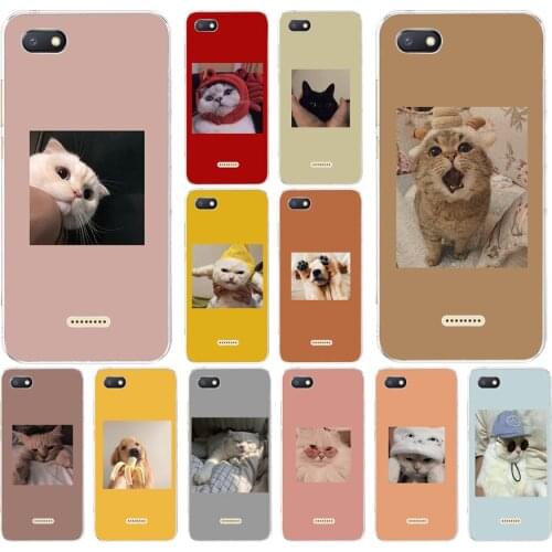 18AS Cute cat Soft Silicone Tpu Cover phone Case for Xiaomi Redmi 6 6A Pro Note 6 Pro