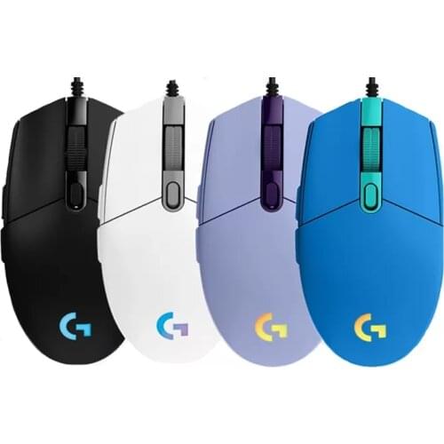 Logitech g102 lightsync wired gaming mouse backlit mechanics side button brightness macro mouse portable usb home office logitec