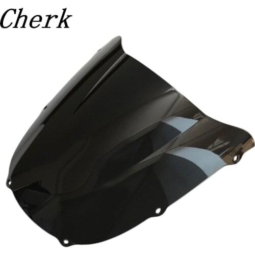 New Black Motorcycle Double Bubble Windshield Windscreen Fairing For Kawasaki Ninja ZX6R 636 1998 1999