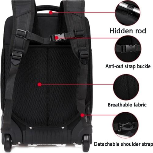 Brand new travel boarding luggage large capacity double shoulder trolley backpack hard shell business trolley case