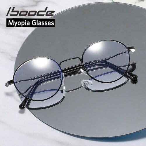 Iboode Brand Women Classic Myopia Glasses Prescription Men Glasses Frames Optical Retro Eyewear -1.0 -1.5 -2.0 -2.5 -3.0 -3.5 -4