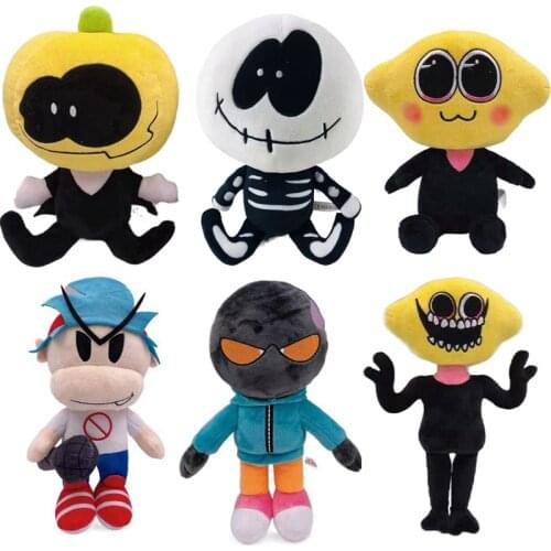Friday Night Funkin Plush Toys Hot Game Pumpkin Man Skeleton Man Stuffed Plush Doll For Boy Girls Birthday Gifts