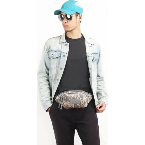 Outdoor sports cycling waist pack tactical army camouflage slow running shoulder pack Camping Hiking earphone hole chest bag