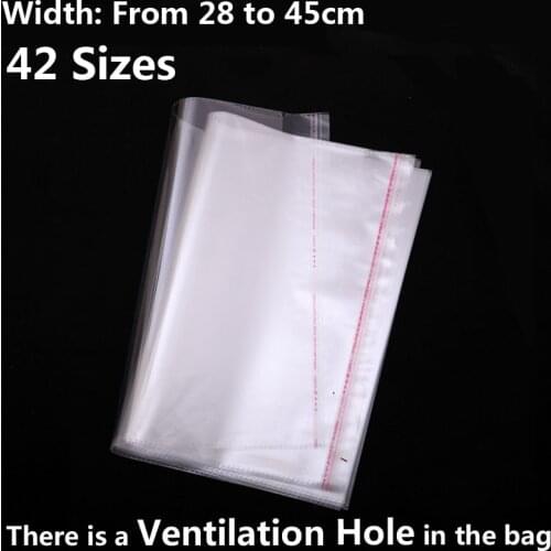 Clear Self Adhesive Seal BOPP Poly Plastic Bags Transparent Clothes Packing Clothing Packaging Bag Self Sealing Cellophane Bags