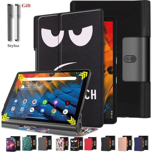 Fold Smart Case For Lenovo Yoga Smart Tab 10.1 YT-X705F Fashion Cartoon Print Cover For Lenovo Yoga Tab 5 YT-X705 Case for Kids
