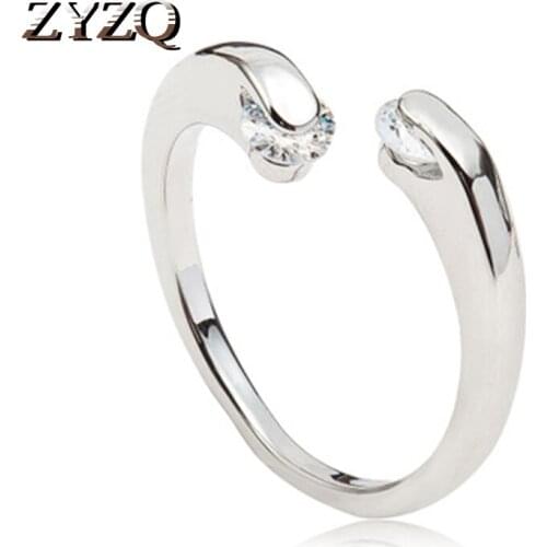 ZYZQ Luxury Silver Plated Adjustable Rings With Elegant Tiny Cubic Zircon Stone Factory Direct Selling Daily Accessories Jewel