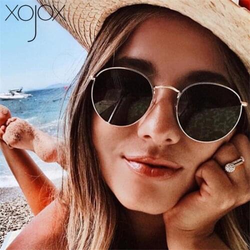 XojoX 2020 Luxury Mirror Sunglasses Women/Men Brand Designer Glasses Lady Round Sun Glasses Street Beat Oculos De Sol Gafas