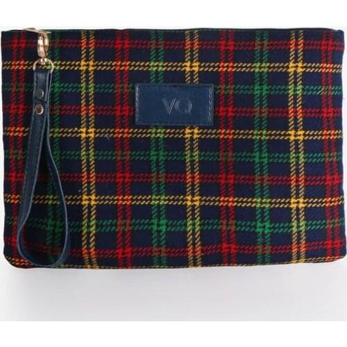 Tonar Navy Blue Plaid Pattern Hand Bag New Season Daily Use Stylish Style