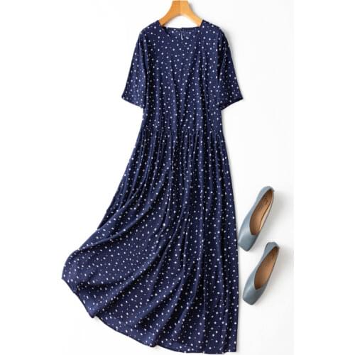 2021 summer womens fashion printing silk long dress one piece