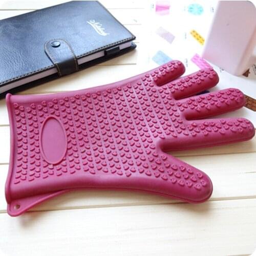 1PC Heat Resistant Silicone Glove Cooking Baking BBQ Oven Pot Holder Mitt Kitchen Tools JH068