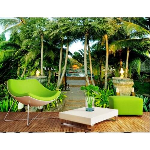 Customize 3d stereoscopic wallpaper Coconut Maldives landscape wallpaper for walls 3 d photo wallpaper living room
