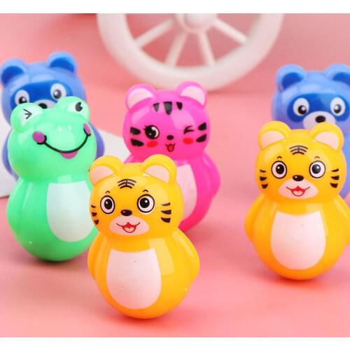 5pcs/set Cartoon Animal Piggy Tiger Kitten Tumbler Childrens Educational Mini Leisure Autism Toys Christmas Gifts for Children