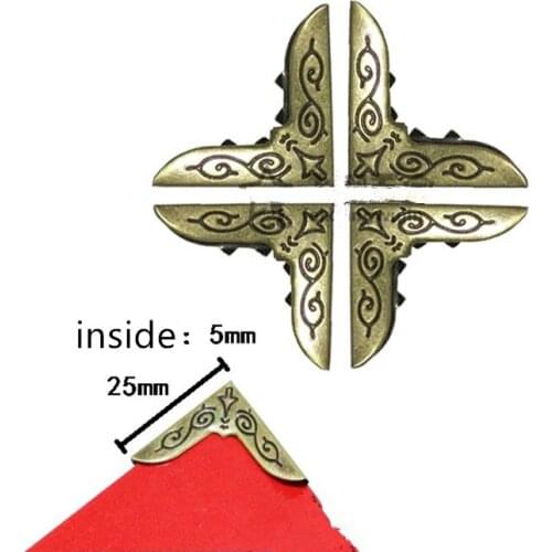Bronze Tone Book Scrapbooking Albums Menus Corner Protectors Metal Corners For Books,Pattern Carved,25*25*5mm,Fit 5mm thick,6PCs
