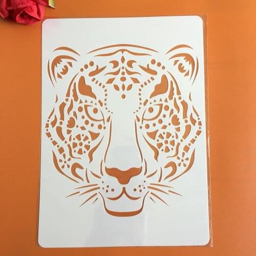 A4 29 * 21cm animal tiger DIY engraving stencils wall painting scrapbook coloring photo album decorative paper template