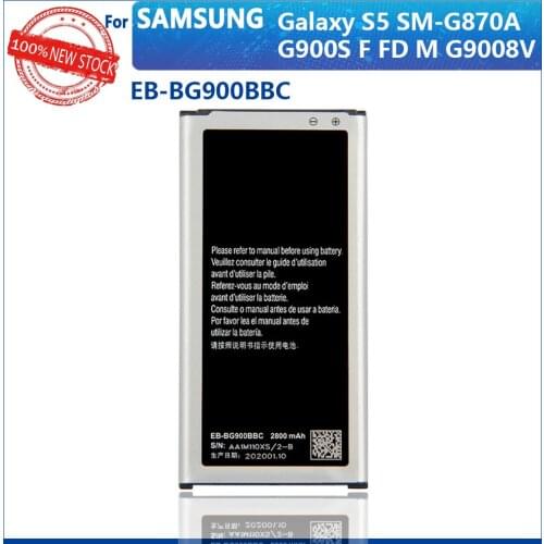 100% Original 2800mAh EB-BG900BBE EB-BG900BBU EB-BG900BBC For Samsung Galaxy S5 G870A G900FD/S/F/M G9008V 9008W 9006W Batteries
