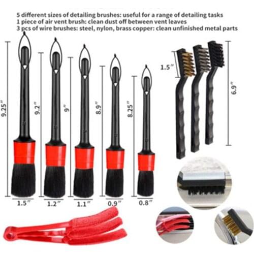 Car Air Conditioner Vent Brush 9-Piece Set Of Auto Grille Cleaner Car Beauty Detail Dust Removal Scrub Automobile Styling