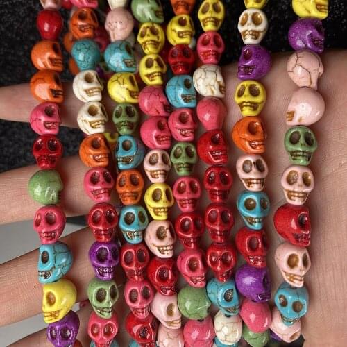 Skull Howlite Natural Turquoises String Beads Loose Spacer Beads For Fashion Jewelry Making DIY Bracelet Necklace Crafts