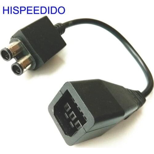 HISPEEDIDO 2-port Black AC Power Supply Cable Converter Adapter Connectors for Microsoft Xbox 360 Slim Game cable