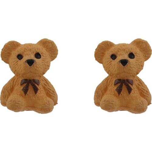 Cute Bear Stud Earrings For Women Trendy Jewelry Accessories White Brown Animal Simple S925 Needle Ears