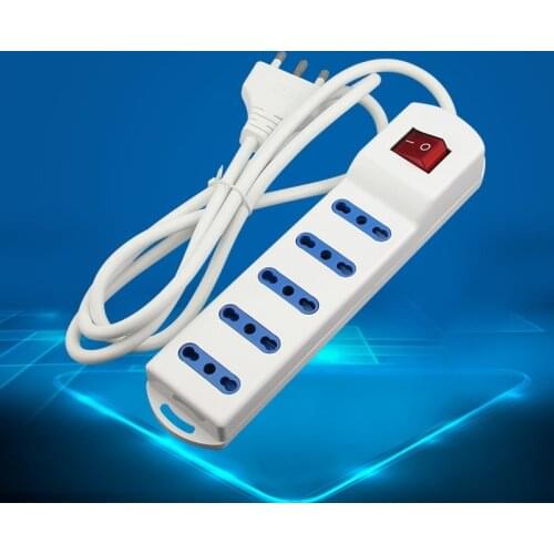 Italian Standard Power Strip 10A 16A 5 Outlets 1.6m 250V Italy Style Power Strip Bar