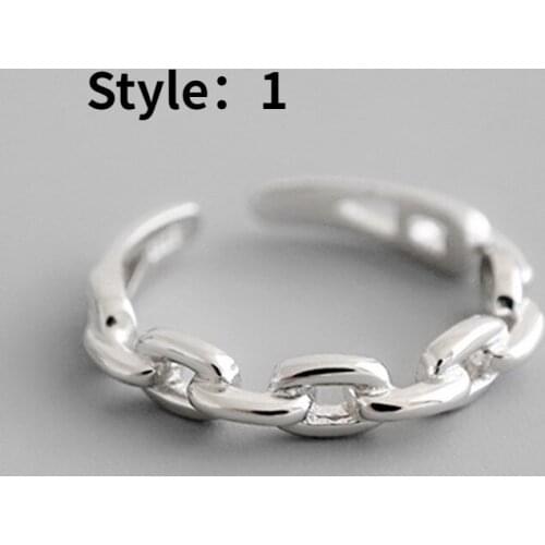 Punk Retro Design Chain Ring Trend Men Women Personality Silver Plated Opening Fashion Street Hip Hop Motorcycle Party Jewelry