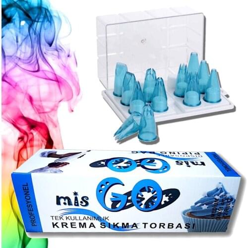 Piping Bag 72 pcs. + Unbreakeable Piping Bag İcing Tips 12 Different Pcs