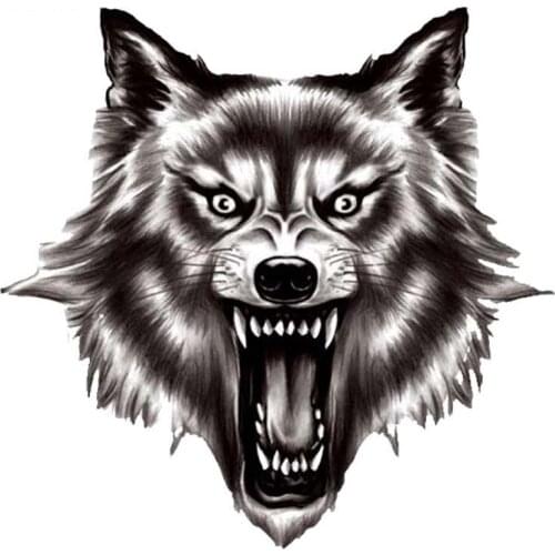 Beautiful A Ferocious Wolf Quality KK Decal Cover Scratches Car Stickerpvc 13.5CM X 13.2CM
