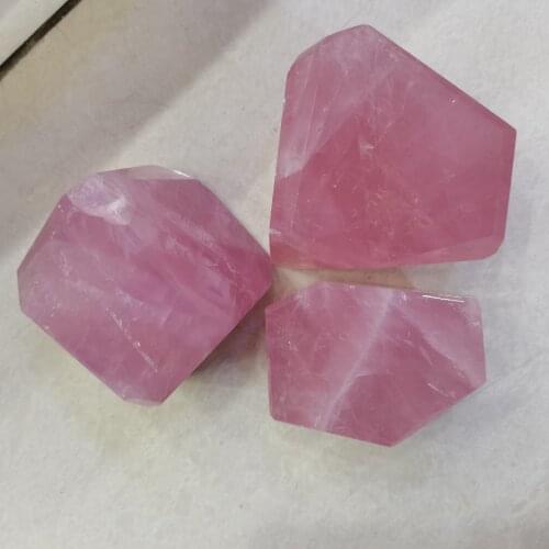 Beautiful 1PC Natural Pink Crystal Rose Quartz Crystal Palm Tumbled Irregular Stone Healing Specimen Natural Quartz Crystals