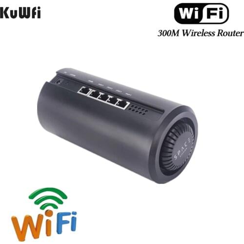 KuWFi 300Mbps Wireless Wifi Router 2.4G OpenWrt Home Router Wifi Booster Built-in 2*5dBi Antenna 4Lan Ports