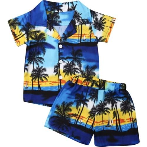 2019 Summer Toddler Kids Boys Tops T-shirt Shorts Casual Outfits Set Clothes Baby Kids short sleeve 2pc cotton