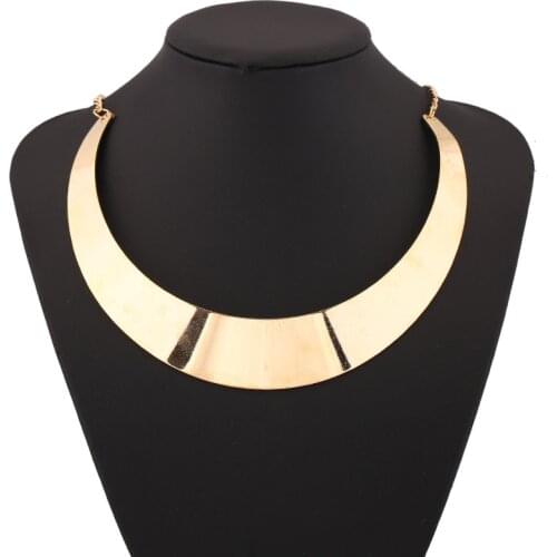 LZHLQ Punk Glossy Geometry Collar Choker Statement Necklace Women Necklaces Trendy Collares Collier