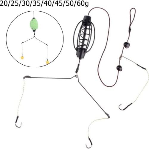 20g-60g Fishing Bait Cage Bait Lure Copper Trap Basket Feeder Holder With Hooks Fishing Tackle Accessories