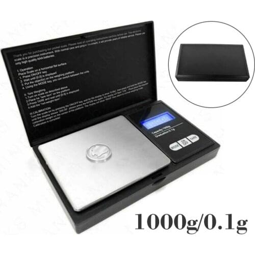 1pcs Mini Digital Scale Gold Silver Diamond High Accuracy 1000g/0.1g Backlight Electric Pocket Weight Gram LCD Display
