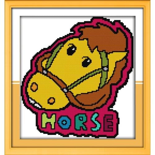 Lovely Horse Chinese Cross Stitch Kits Ecological Cotton Diamond Painting Stamped 14CT 11CT DIY Gift Wedding Decoration For Home