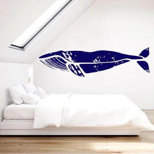 Whale Decal Home Decor Marine Animal Wall Sticker Bedroom Ocean Style Mural Removable Living Room Decoration O209