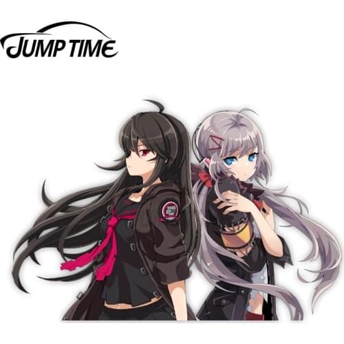 Jump Time 13 x 9.8cm For Chicas Kawii Girl Car Stickers Scratch-Proof Decal Personality Creative Car Door Protector Decor