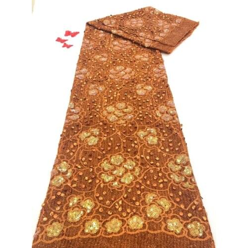 Nigeria Sequined Lace Fabric African Tulle Lace Fabric 2021 High Quality Lace French Lace Wedding Dress FJ4365