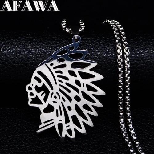 2021 New Indian Elder Chain Men Necklace Silver Color Stainless Steel Necklaces & Pendants Chain Jewelry ketting N3081S01