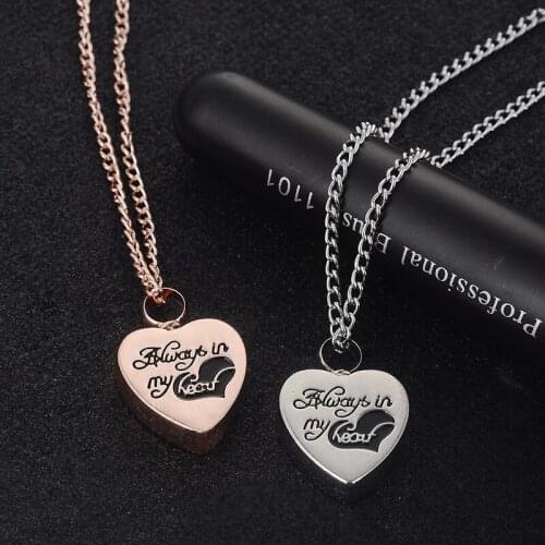 Custom Urn Ketting Voor As Hart Ketting Rvs Aandenken Memorial Hanger Voor Moeder, Vader, Hart Crematie Sieraden