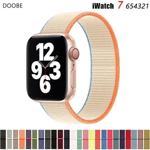 Strap For Apple Watch band 44mm 40mm 42mm 38mm Smartwatch Watchband Belt Sport Nylon Loop belt Bracelet iWatch Series 3 4 5 SE 6