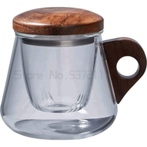 Rongshantang glass tea cup tea water separation tea cup tropical resistant cover large capacity filtration flower tea cup office