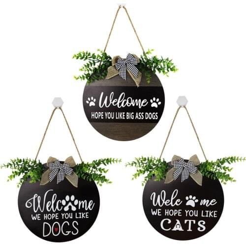 Welcome Sign for Front Door Welcome Front Door Round Wood Sign Hanging Welcome Sign for Farmhouse porch Spring Welcome Sign