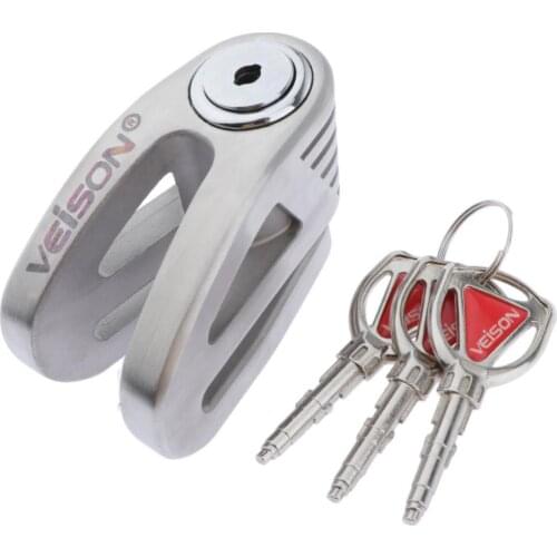 Brake Disk Wheel - Security Lock 6mm Pin for Motorcycles, Bikes and Scooters, Silver