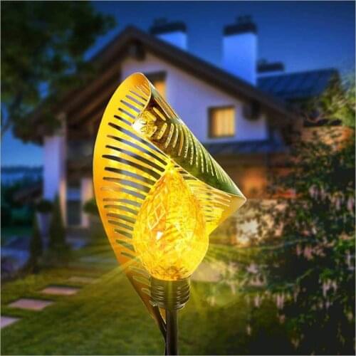 Solar Light Outdoor Solar Iron Leaf Light Outdoor Street lamp Lawn Garden Inserted LED Light Landscape Light solar garden light